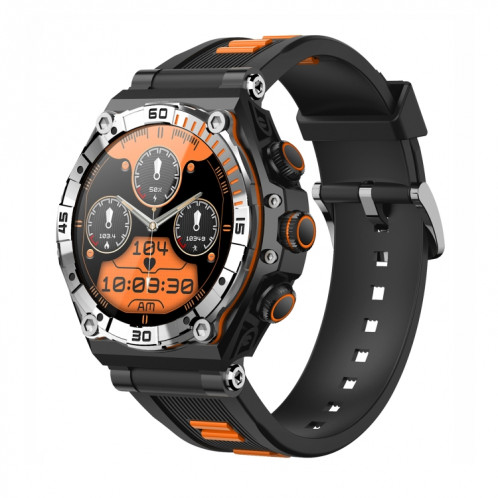 La montre intelligente à écran AMOLED CT18 de 1,43 pouces prend en charge les appels Bluetooth et la détection de l'oxygène sanguin (Orange) SH401B1119-311